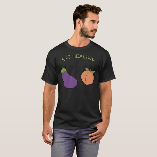 Exemplaar voor T-Shirt voor aubergine en perziken (Voorkant volledig)