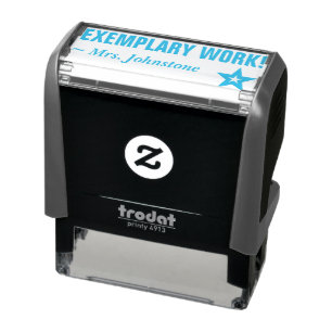 "EXEMPLARY WORK!" + aangepaste onderwijsnaam Zelfinktende Stempel