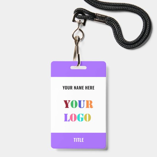 Exemple de badge d'entreprise avec logo ou nom de (Avant avec lanière)
