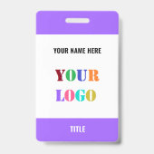 Exemple de badge d'entreprise avec logo ou nom de (Arrière)