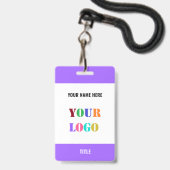 Exemple de badge d'entreprise avec logo ou nom de (Arrière avec lanière)