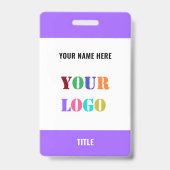 Exemple de badge d'entreprise avec logo ou nom de (Avant)