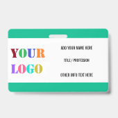 Exemple de badge nominatif avec logo ou photo et c (Avant)