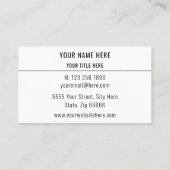 Exemple de Carte de visite de code QR de votre pro (Dos)