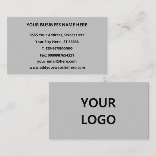 Exemple de Carte de visite de nom de logo personna (Devant / Derrière)