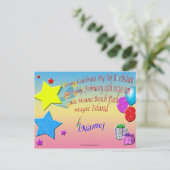 Exemple de carte postale Invitation d'anniversaire (Debout devant)