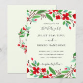 Exemple de Cartes de Mariage à l'Aquarelle (Devant / Derrière)