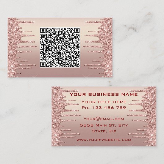 Exemple de Cartes de Visite avec Code QR et Paille (Devant / Derrière)