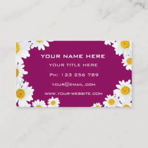 Exemple de Cartes de Visite Fleur de Marguerite Ch
