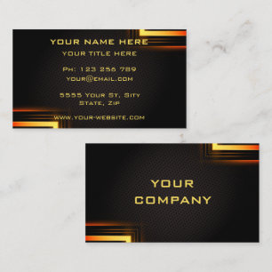 Exemple de Cartes de Visite Professionnelles Or et