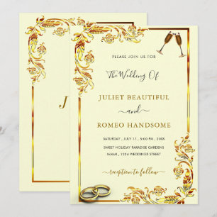 Exemple de Cartes d'Invitation de Mariage à Cadre