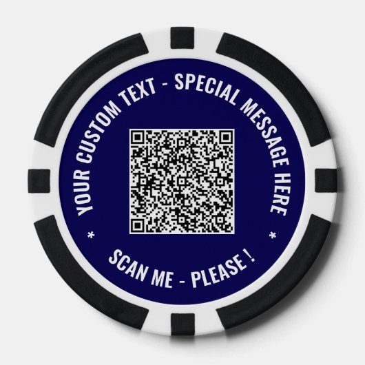 Exemple de code QR et de jetons de poker de texte  (Recto)