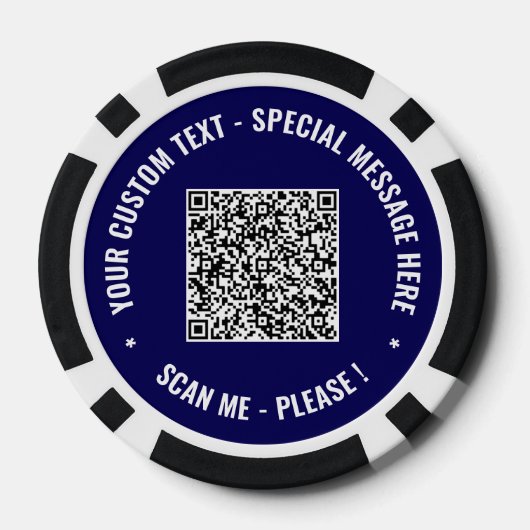 Exemple de code QR et de jetons de poker de texte  (Verso)