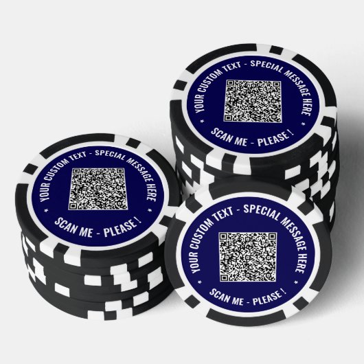 Exemple de code QR et de jetons de poker de texte  (Empiler)