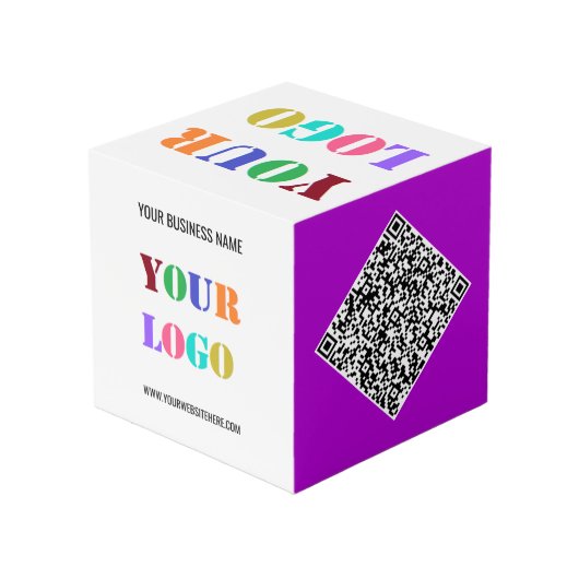 Exemple de cube promotionnel de code QR du logo d' (Angle arrière)