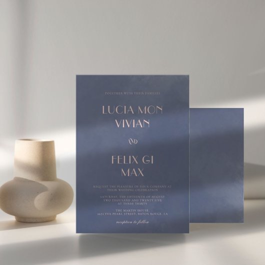 Exemple de Faire-part de mariage classique de fumé