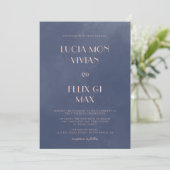 Exemple de Faire-part de mariage classique de fumé (Debout devant)