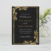 Exemple de Faire-part de mariage Design Black Gold (Debout devant)