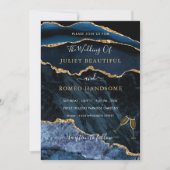 Exemple de Faire-part de mariage Design Blue Gold (Devant)