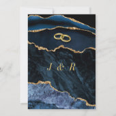 Exemple de Faire-part de mariage Design Blue Gold (Dos)