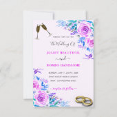 Exemple de faire-part de mariage Roses Violettes a (Devant)