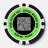 Exemple de jetons de poker à code QR avec texte et (Recto)