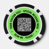 Exemple de jetons de poker à code QR avec texte et (Verso)