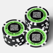 Exemple de jetons de poker à code QR avec texte et (Empiler)