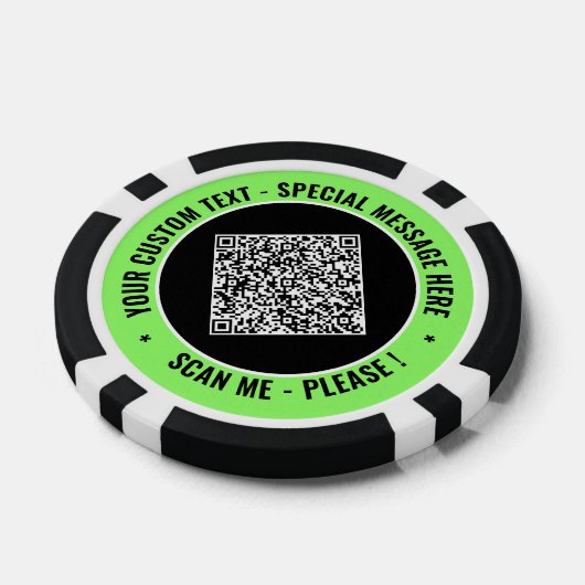 Exemple de jetons de poker à code QR avec texte et (Simple)
