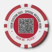 Exemple de jetons de poker avec code QR et texte p (Recto)