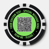 Exemple de jetons de poker avec code QR Texte et c (Recto)