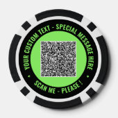 Exemple de jetons de poker avec code QR Texte et c (Verso)