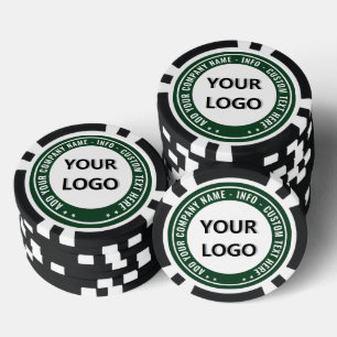 Exemple de jetons de poker de marque texte de votr
