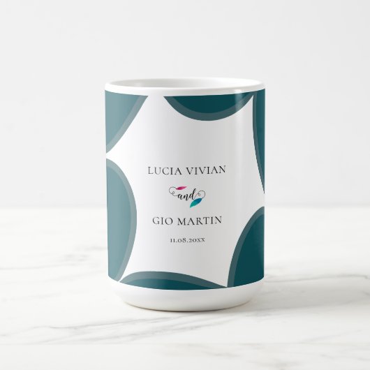 Exemple de mariage vert de la forêt Faveur Mug (Centre)