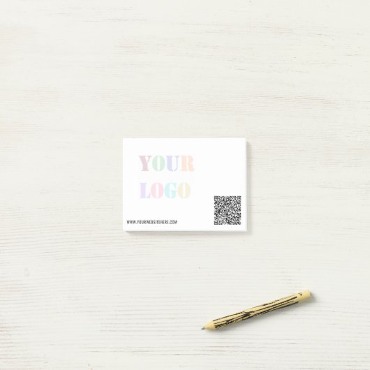 Exemple de notes Post-it® avec code QR personnalis (Sur un bureau)