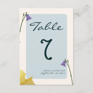 Exemple de numéro de table de mariage vert doré cl