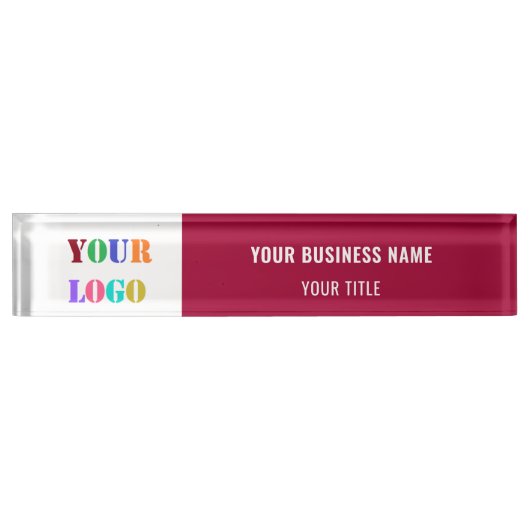 Exemple de plaque de bureau avec logo d'entreprise (Devant)