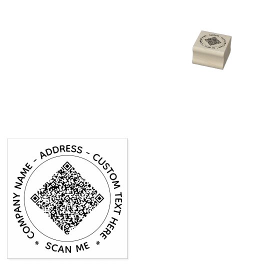 Exemple de tampon en caoutchouc rond avec code QR (Tamponné)