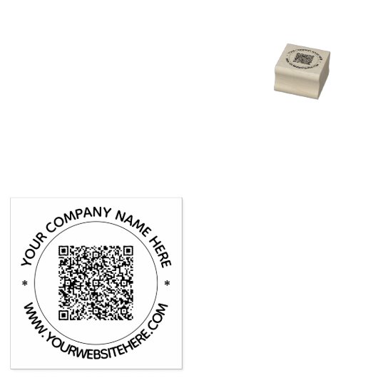 Exemple de tampon rond en caoutchouc avec code QR  (Tamponné)