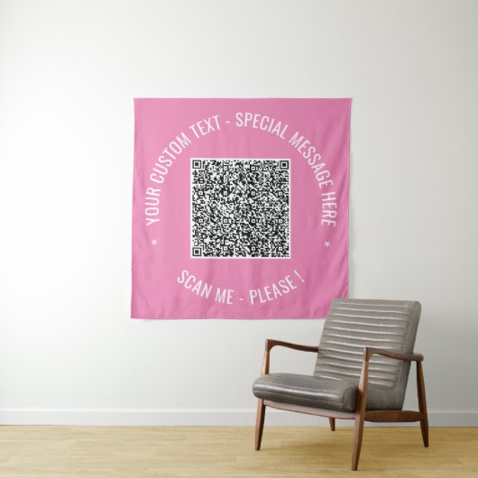Exemple de tapisserie de code QR avec du texte per (En situation)