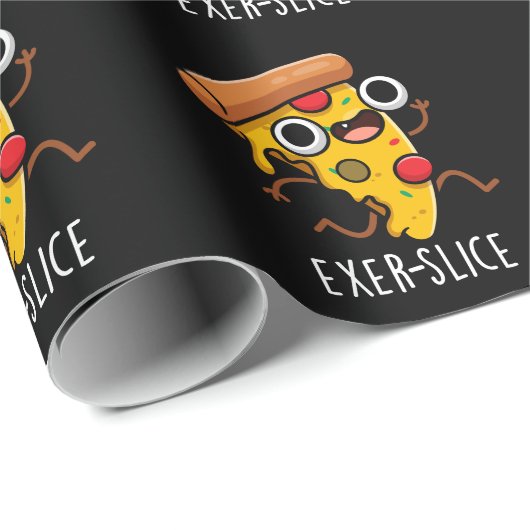 Exer-slice Funny Pizza Pun Dark BG Cadeaupapier (Rol Hoek)