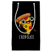 Exer-slice Funny Pizza Pun Dark BG Klein Cadeauzakje (Voorkant)