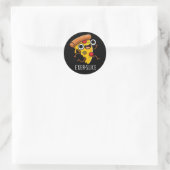 Exer-slice Funny Pizza Pun Dark BG Ronde Sticker (Tas)