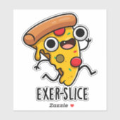 Exer-slice Funny Pizza Pun Sticker (Vel)