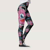 Exercice Monster de musique rose Leggings