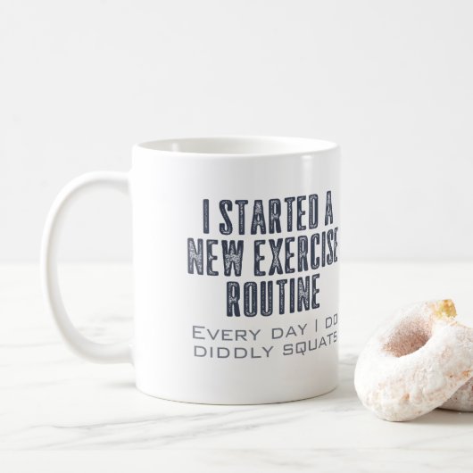 Exercise Routine Funny Quote Koffiemok (Met donut)