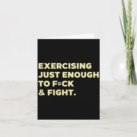 Exercising Just-enough To Fck &amp; Fight Funny (o Kaart (Voorkant)