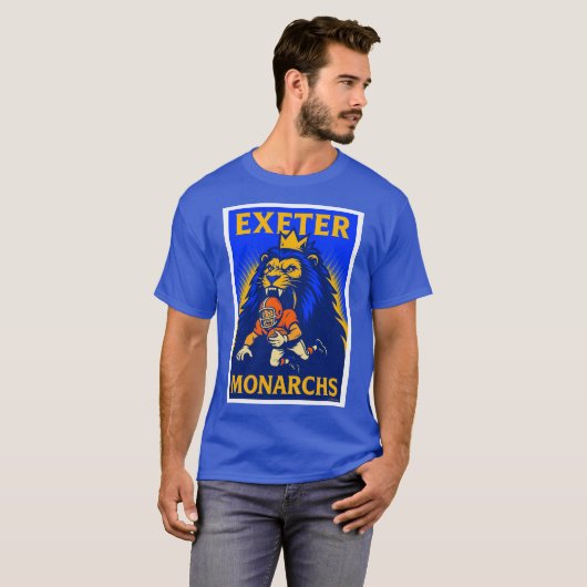 EXETER, CA MONARCHS CLASSIC FOOTBALL T-SHIRT. T-SHIRT (Voorkant volledig)