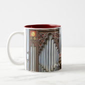 Exeter Cathedraal orgaan, stolling Tweekleurige Koffiemok (Links)