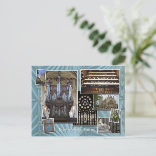 Exeter Cathedral montage Angleterre, carte postale (Debout devant)